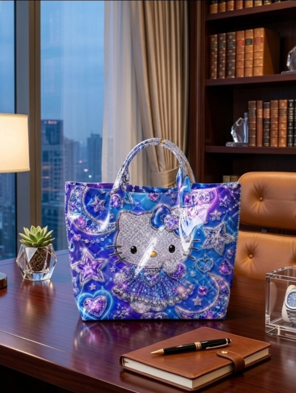 Women Helllo Kitty Jewel Tote Large Daily Commute Handbag